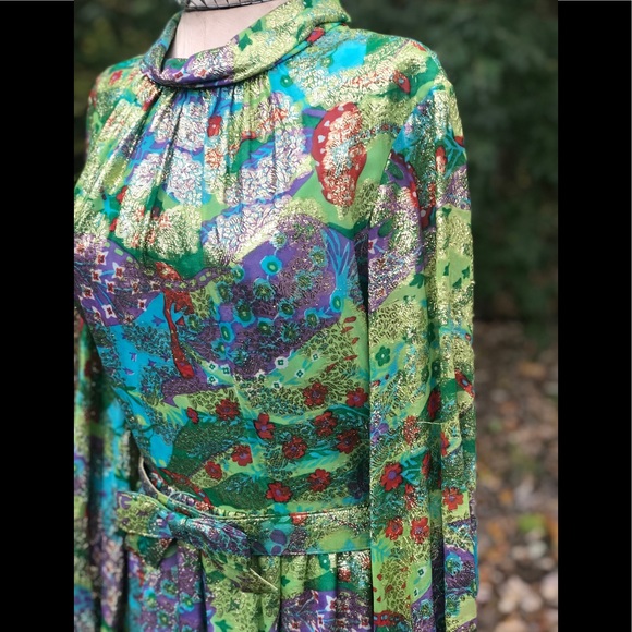 Glamorous Gown Golden Metallic Splendor Maxi Dress - Picture 5 of 8